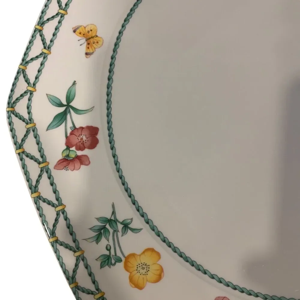 Villeroy & Boch Octagon Casa Verde Floral Design Chop Cake Plate Cottagecore